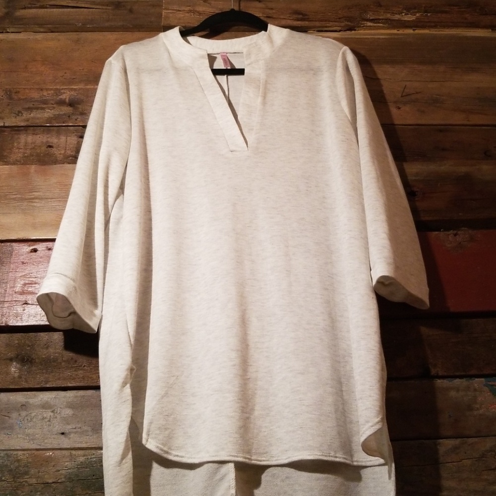 Terry V-Neck Tunic - Plus